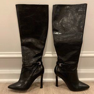 Nine West High Heel Boots Leather Black (Size 7)